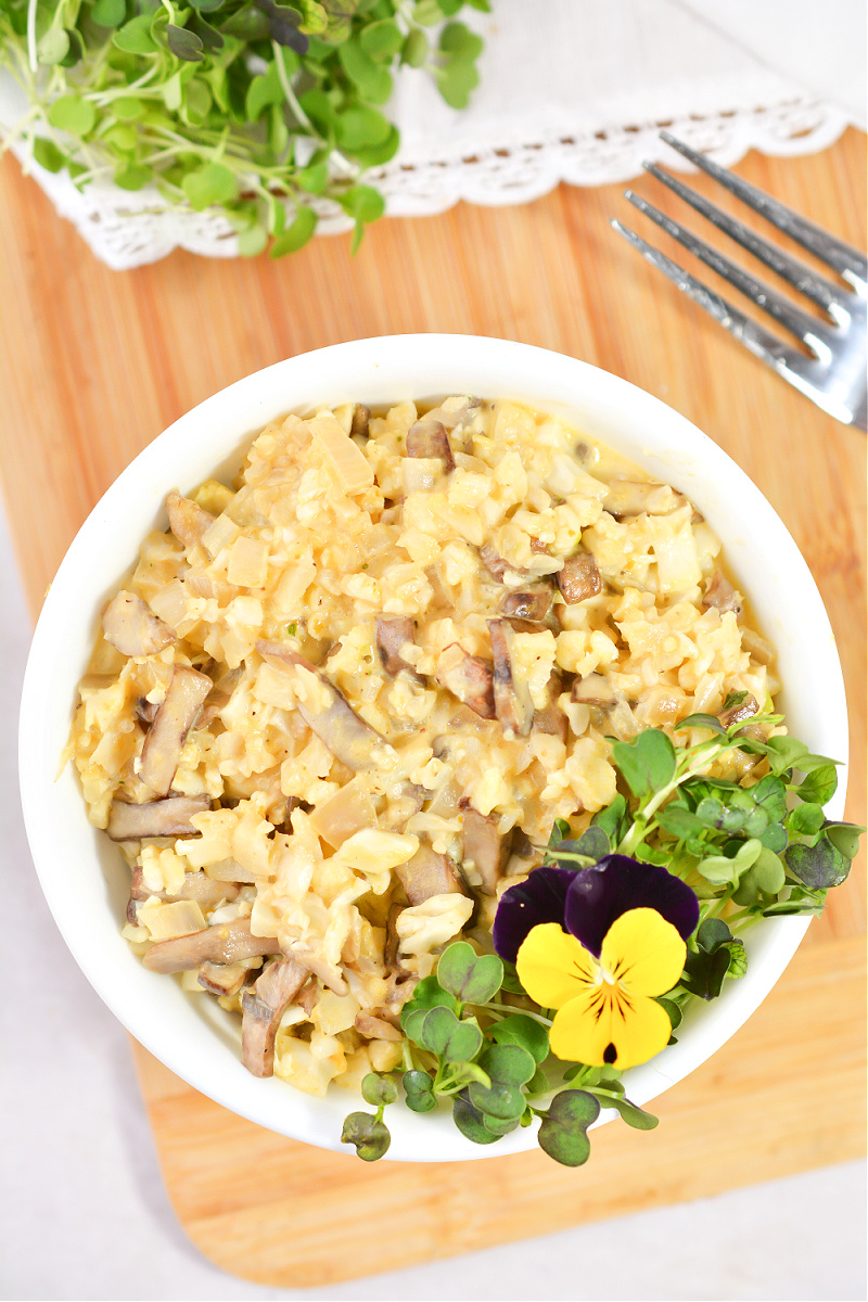 Keto Mushroom and Pumpkin Risotto Made With Cauliflower Rice