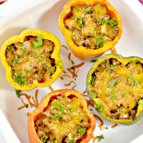 Keto Sloppy Joe Stuffed Peppers Quick & Easy Low Carb DInner