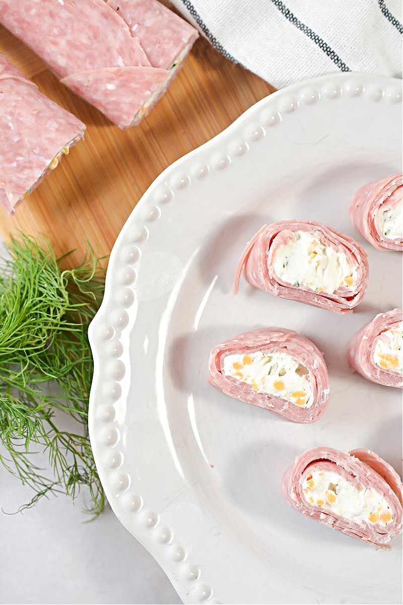 Keto Salami Cream Cheese Roll Ups Easy Appetizer or Snack