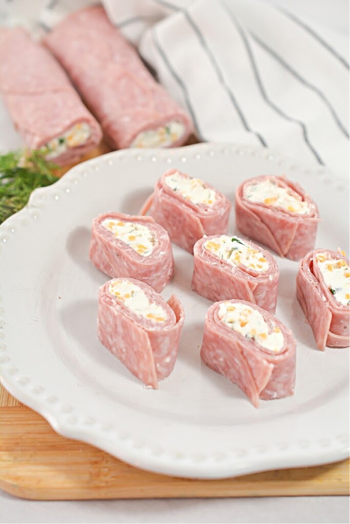 Keto Salami Cream Cheese Roll Ups Easy Appetizer or Snack