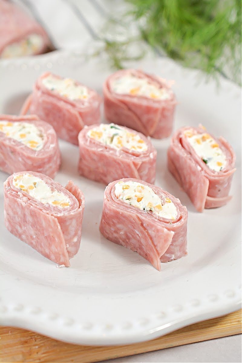 Keto Salami Cream Cheese Roll Ups Easy Appetizer or Snack