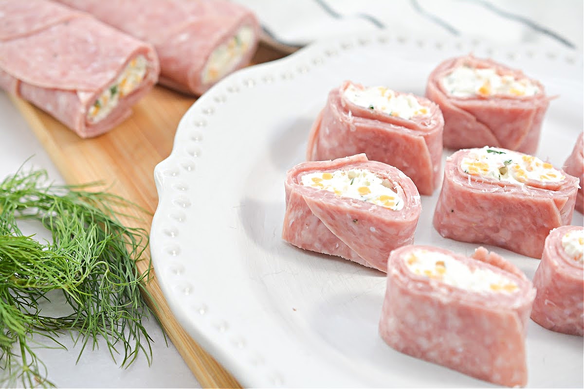 Keto Salami Cream Cheese Roll Ups Easy Appetizer or Snack