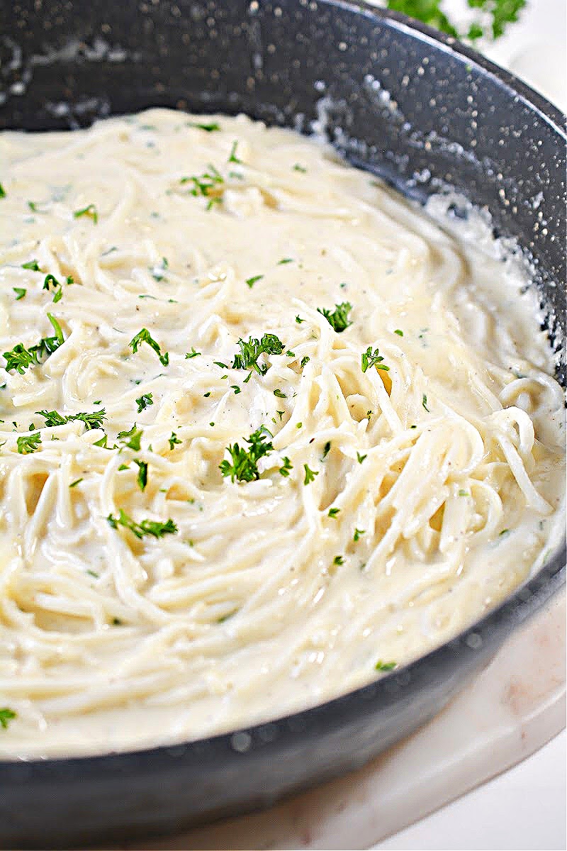 Keto Roasted Garlic Alfredo Sauce With Palmini Noodles