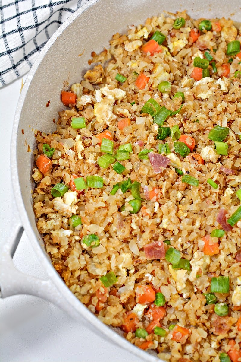LowCarb Veggie Egg Fried Rice With Bacon Better Than Takeout