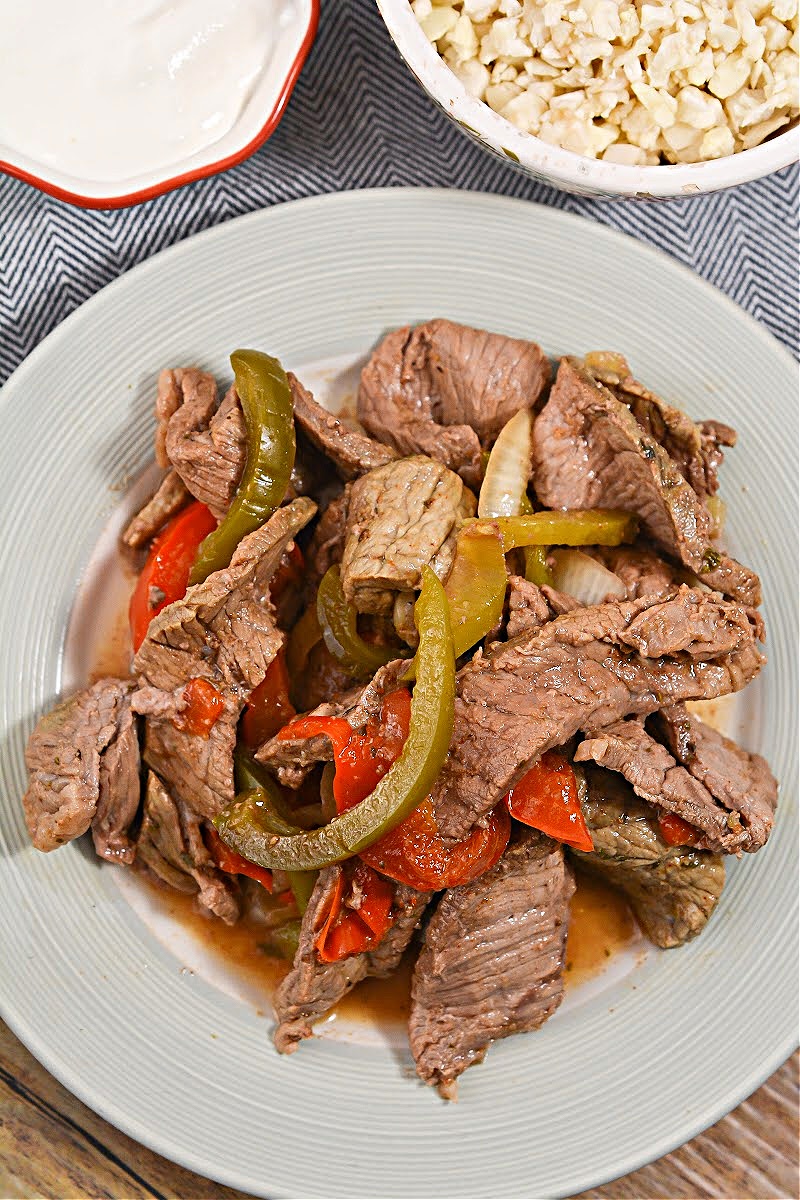 Keto Slow Cooker Steak Fajitas 4 net Carbs Per Serving