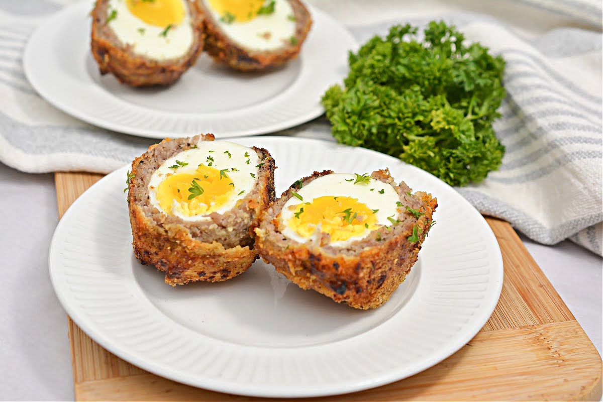 Keto Air Fryer Scotch Eggs 4 Net Carbs Per Serving
