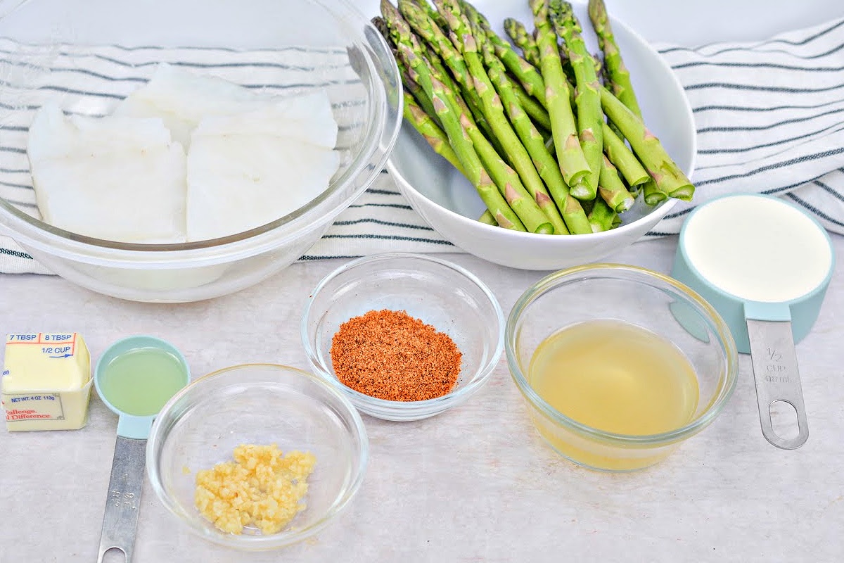Creamy Keto Skillet Cajun Cod With Asparagus