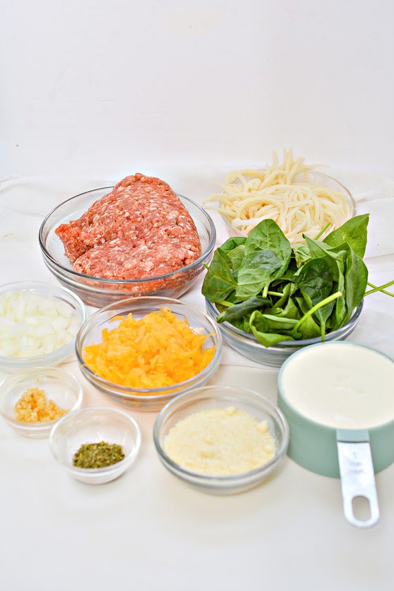 LowCarb Butternut Squash Palmini Noodles With Sausage