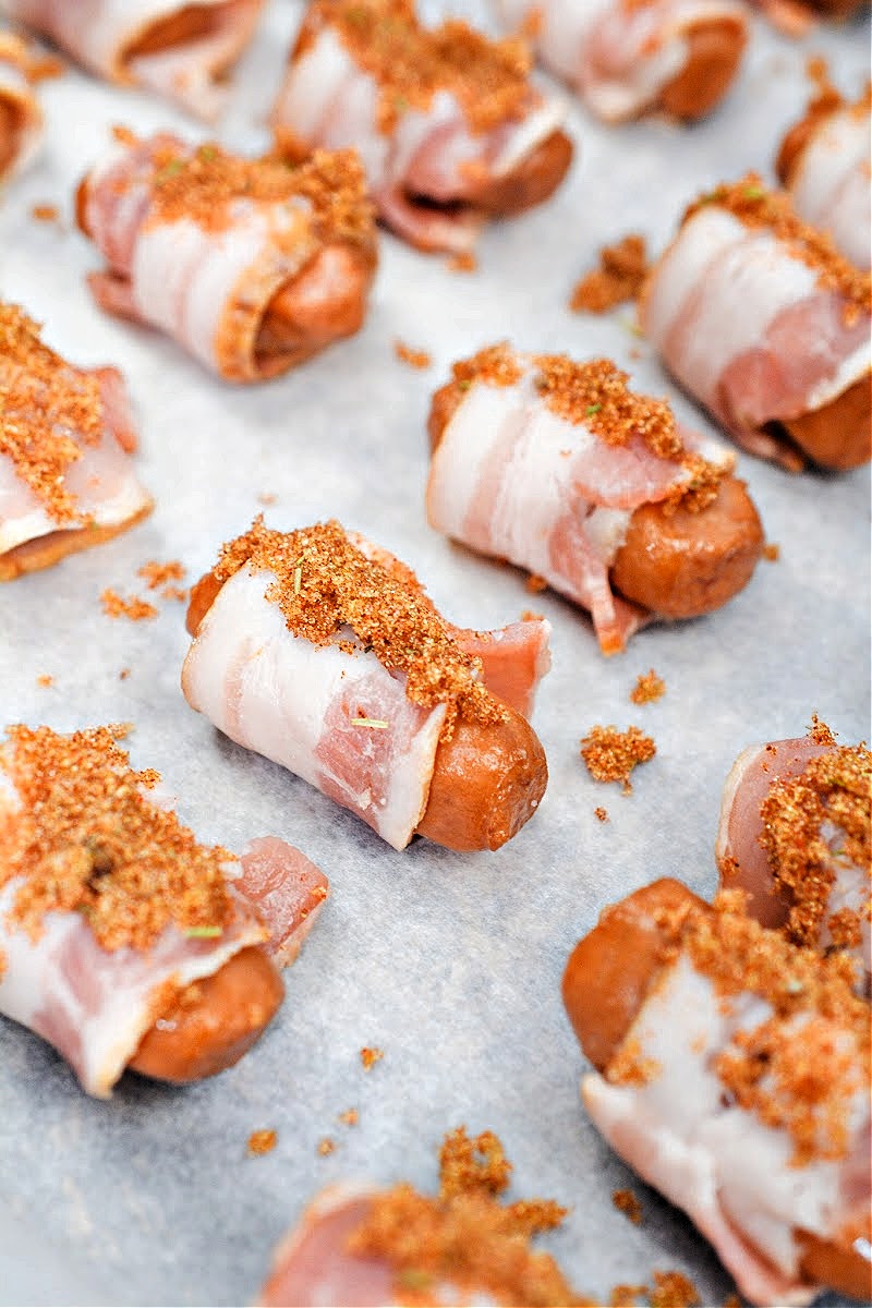 Keto Sweet and Spicy Bacon Wrapped Little Smokies