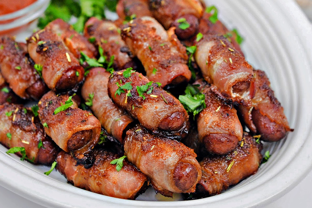Keto Sweet and Spicy Bacon Wrapped Little Smokies