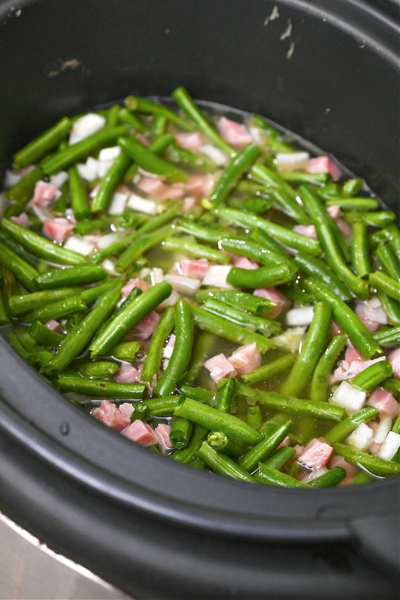 LowCarb Slow Cooker Green Beans and Ham