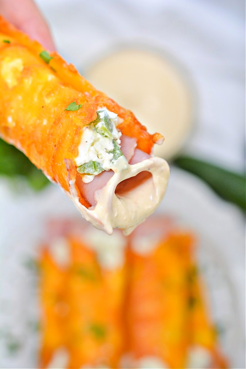 Keto Ham and Cheese Jalapeno Cream Cheese Roll Ups