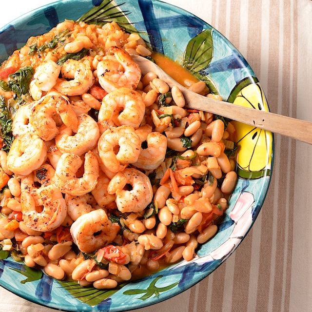 Shrimp with White Beans, Spinach and Tomatoes Stylish Cuisine