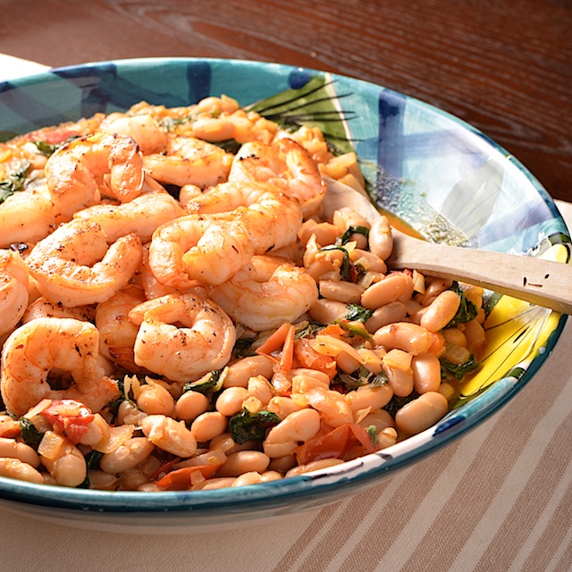 Shrimp with White Beans, Spinach and Tomatoes Stylish Cuisine