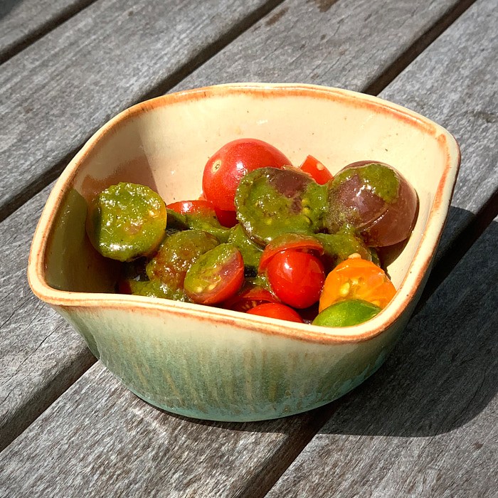 Tomatoes with Thai Basil Dressing Stylish Cuisine