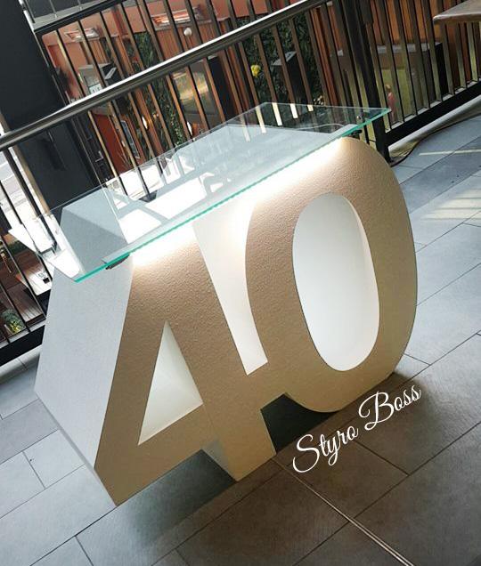 Milestone Number Table Hire Styro Boss Sydney Foam Props