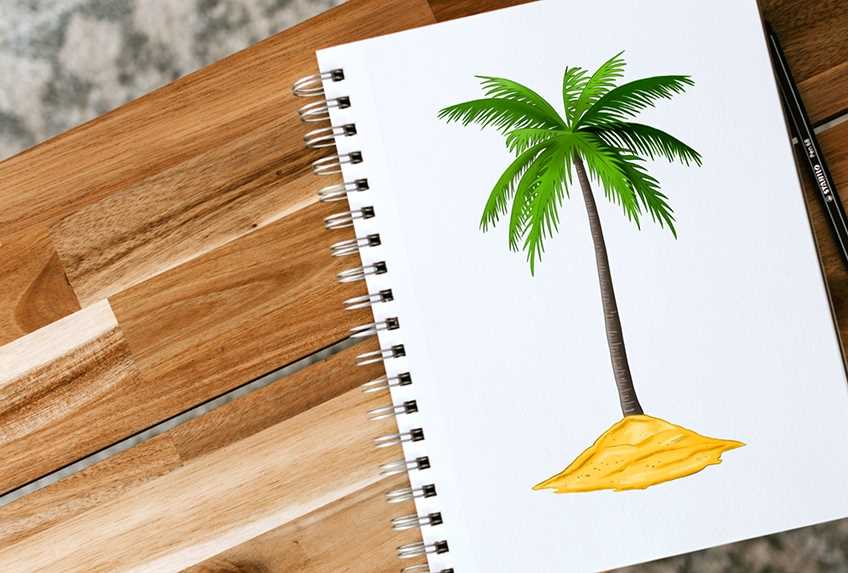 Step By Step Guide Learn How To Draw A Palm Tree With Easy Palm Tree