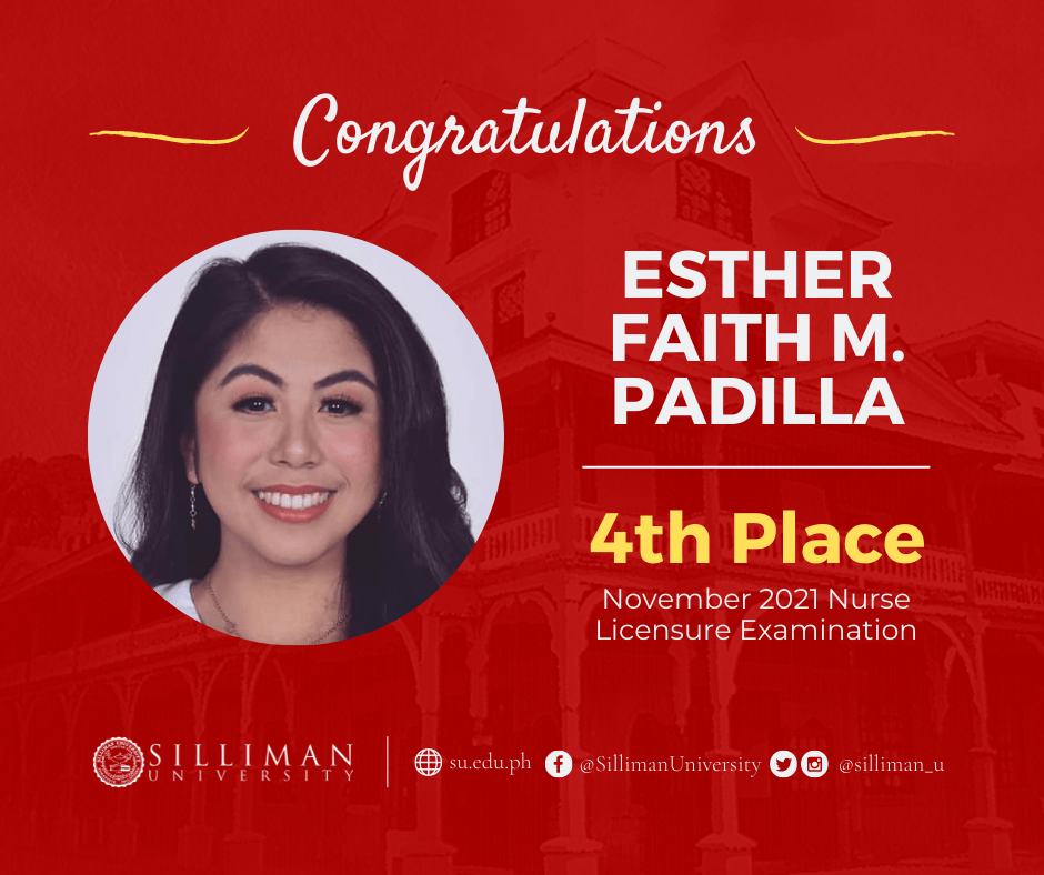 SU grads rank 1st, 4th, 8th in Nursing board exam Silliman University