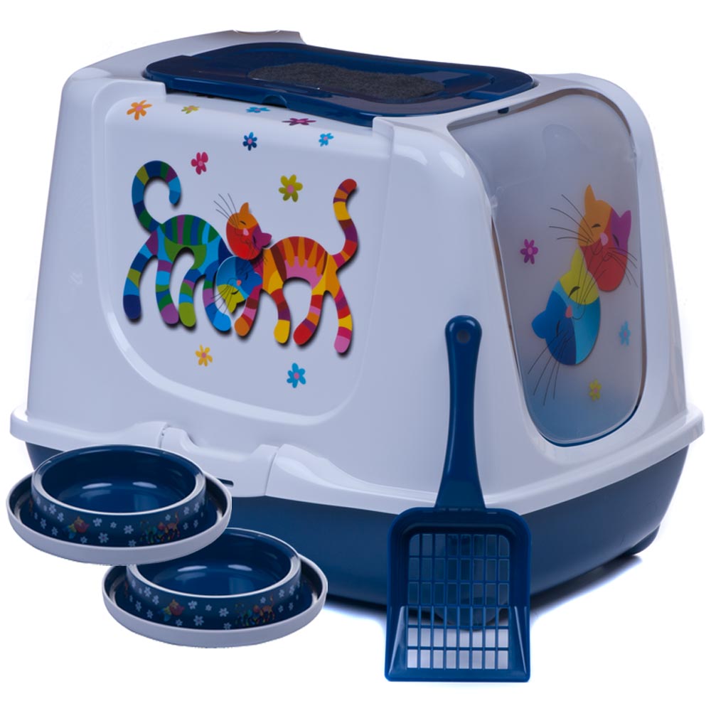 Katzentoilette Haubentoilette Set + extra Schaufel + 2 Katzen Anti