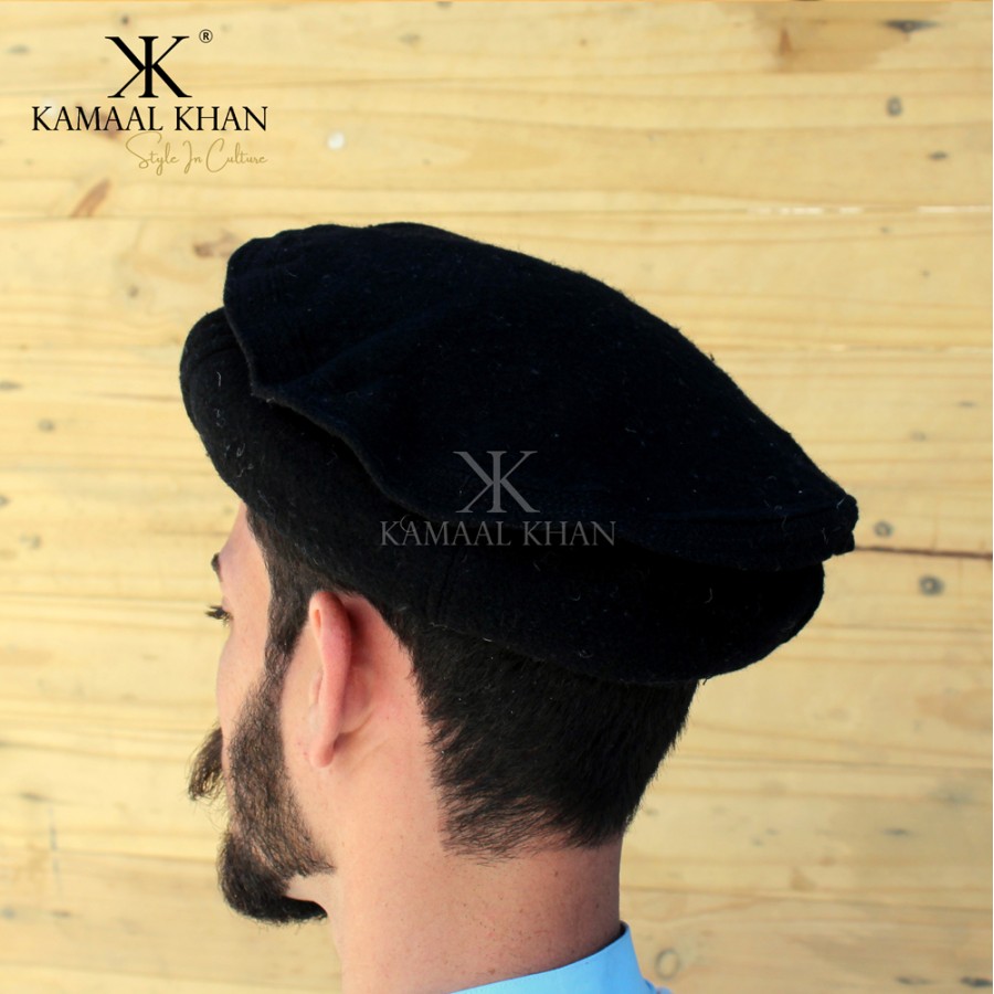 Buy Black Afghan Pakul Chitrali Cap Pakol Hat Peshawari Handmade 100