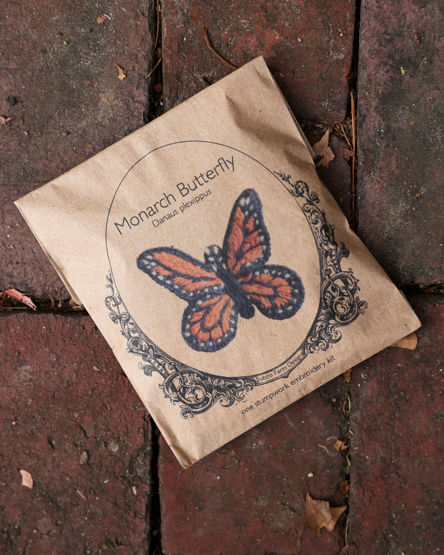 Monarch Butterfly Embroidery Kit Subito Farm Designs