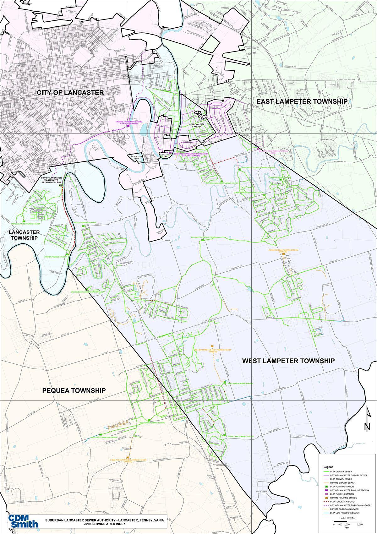 Service Area Map Suburban Lancaster Sewer Authority