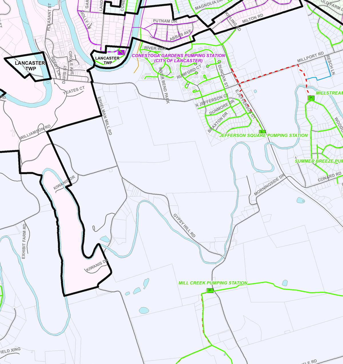 Map B2 Suburban Lancaster Sewer Authority