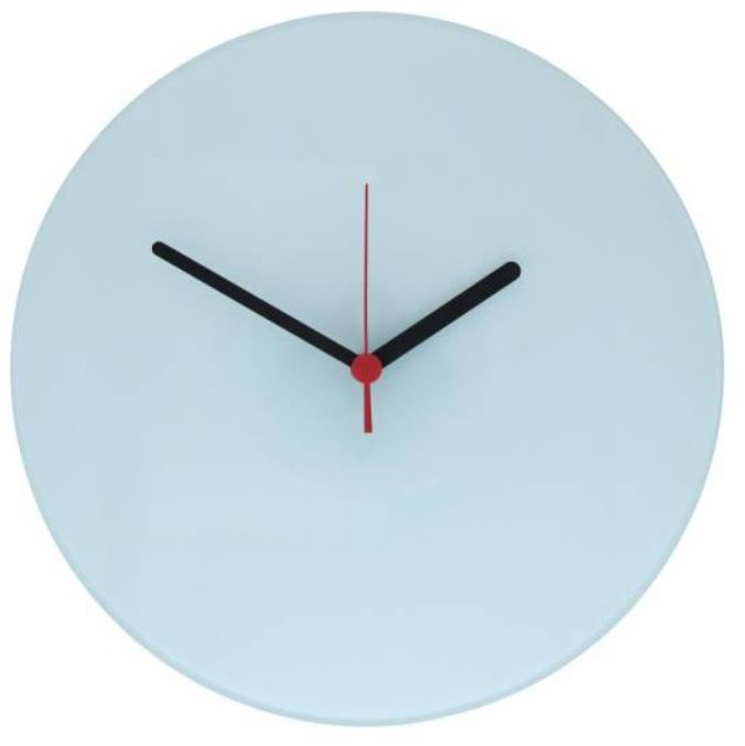 GLASS SUBLIMATION CLOCK 29cm ROUND Subliblanks.ie