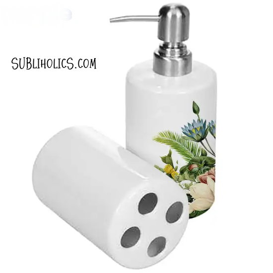 Soap Dispenser and Toothbrush Holder Set for Sublimation Subliholics