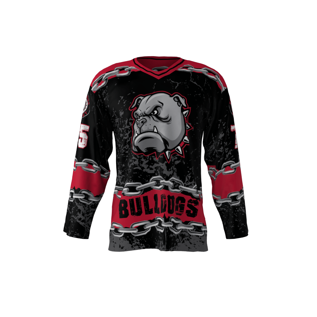 Bulldogs Custom Black Hockey Jersey Sublimation Kings