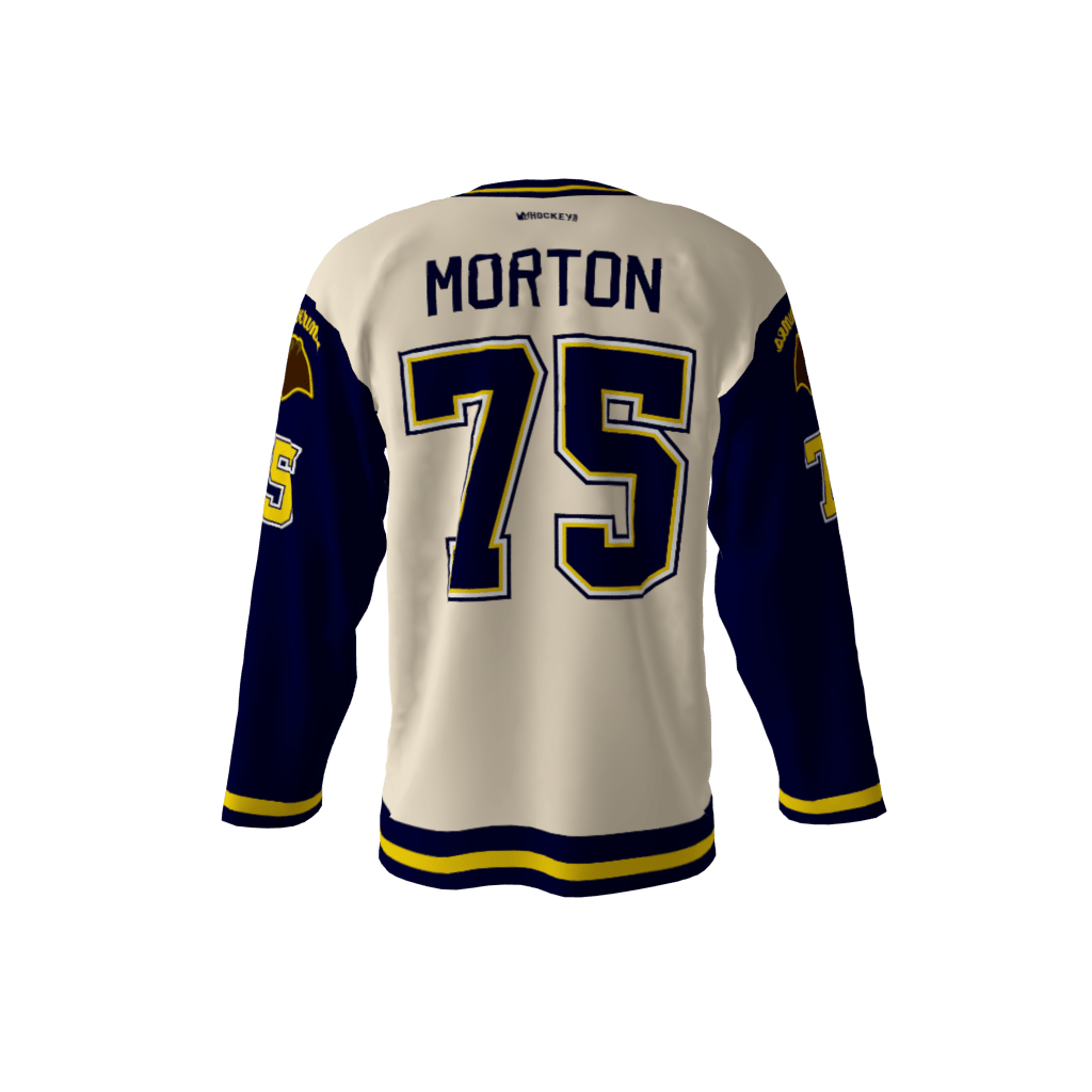 Wolverines dye sublimated custom hockey jersey. You can customize with