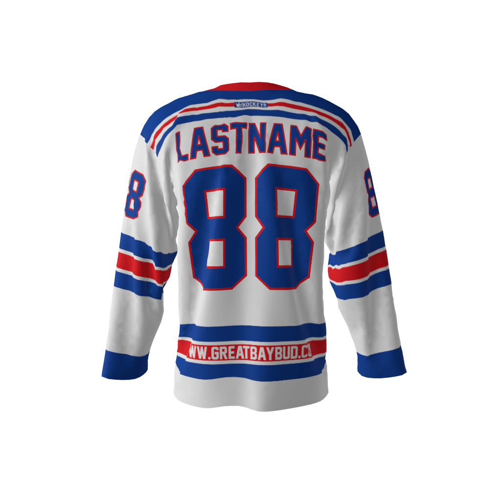Great Bay Bolts dye sublimated custom hockey jersey. You can customize with your name and number