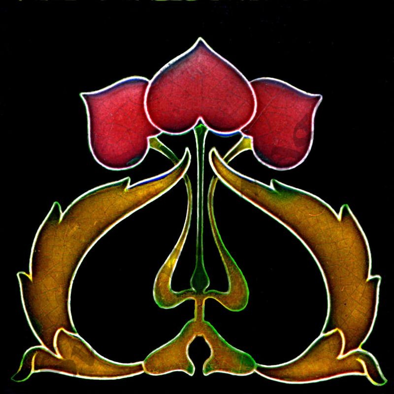 AN003 Art Nouveau Backsplash Tiles Reproduction Ceramic or Glass