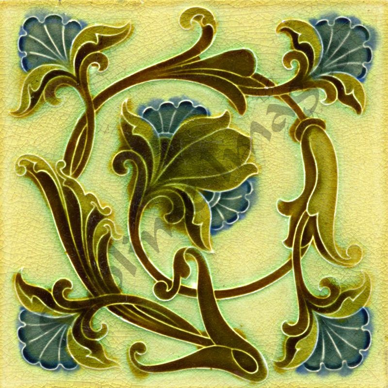 AN043 Art Nouveau Backsplash Tiles Reproduction Ceramic or Glass