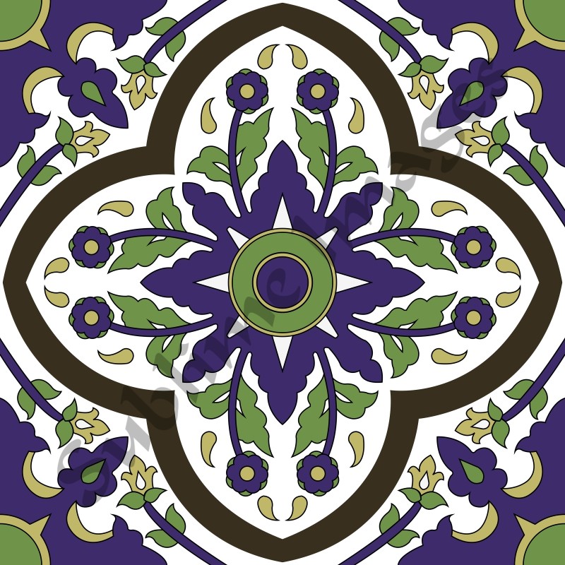 IO009 Oriental and Islamic Tiles Reproduction Ceramic or Glass