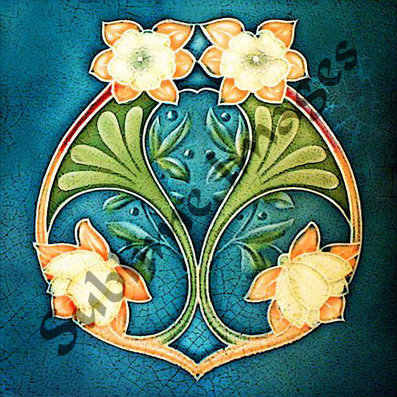 AN067 Art Nouveau Bathroom Tiles Reproduction Ceramic or Glass