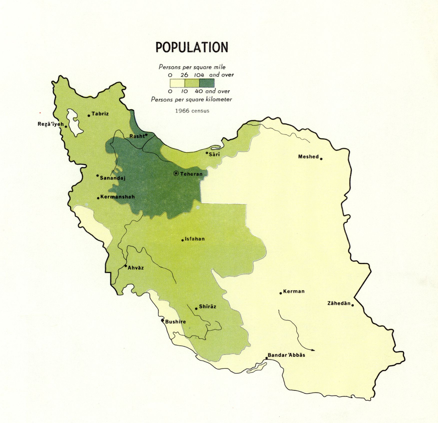 Iran Population Density (1970)