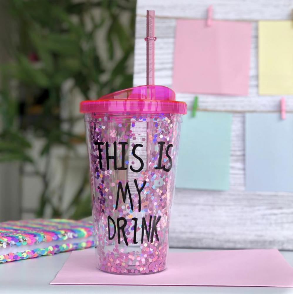 Sublink VASO CON GLITTER THIS IS MY DRINK