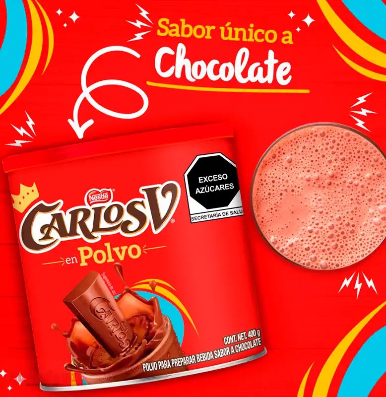 Chocolate Carlos V Polvo 400 gr. suBodega! alcanza para más