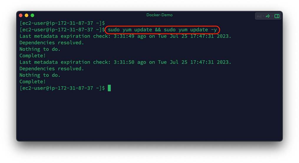 Deploy Docker on AWS Linux