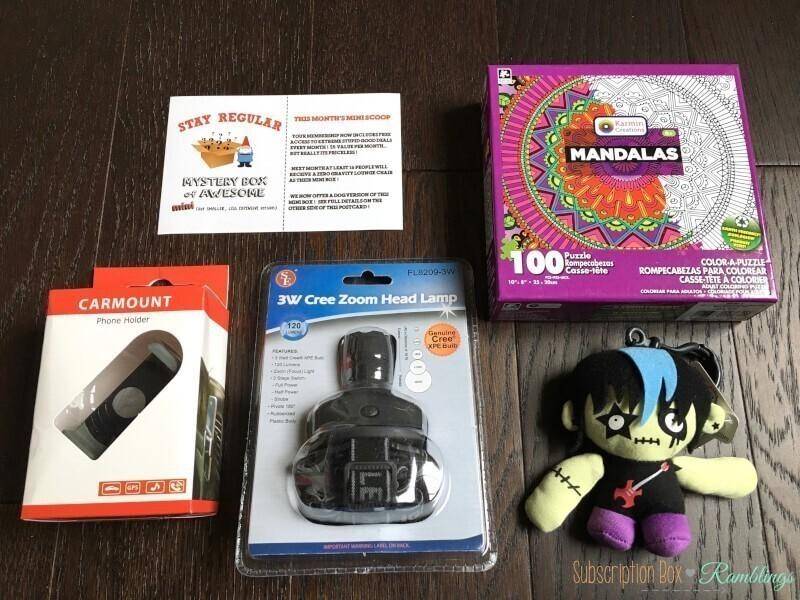 Mini Monthly Mystery Box of Awesome Review March 2017 Subscription