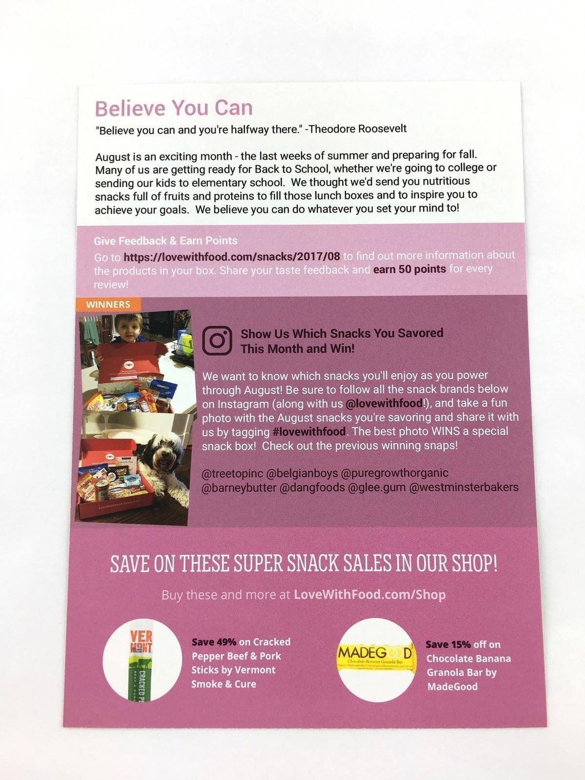 Love With Food Review + Coupon Code August 2017 Tasting Box