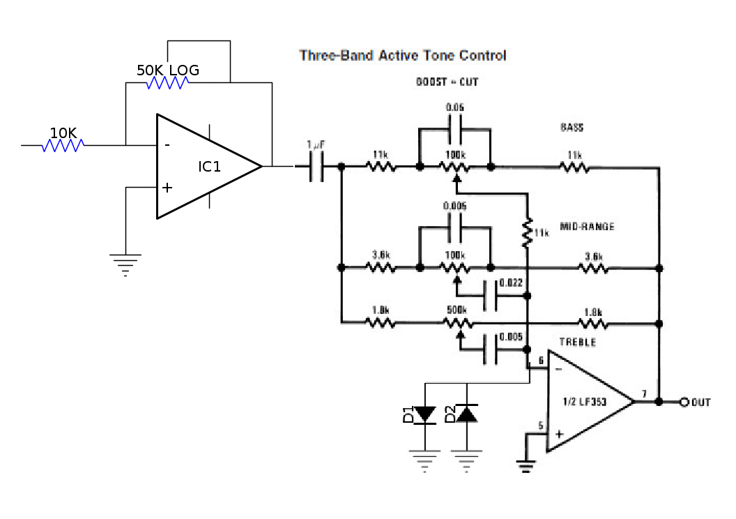 Bass preamp noninverting an inverting tone stack (opamp) diyAudio