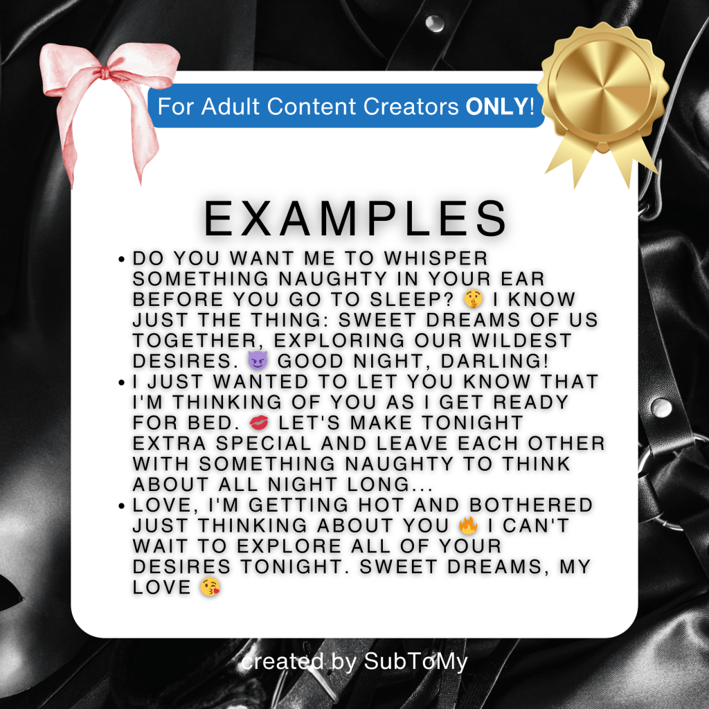 2025 71 OnlyFans Evening Messages Pack for Mass Messaging & 1-on-1s