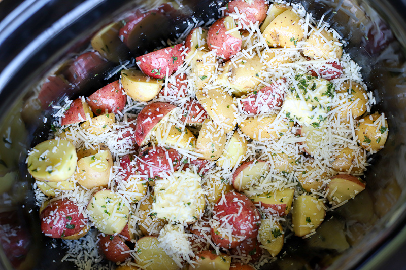 Slow Cooker Chicken And Potatoes With Garlic And Parmesan Suburban Simplicity