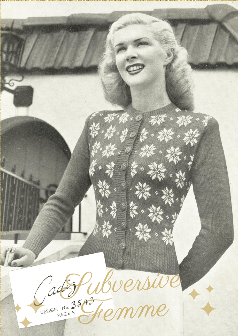 Cadiz, 1940s snowflake fairisle cardigan from SunGlo Subversive Femme