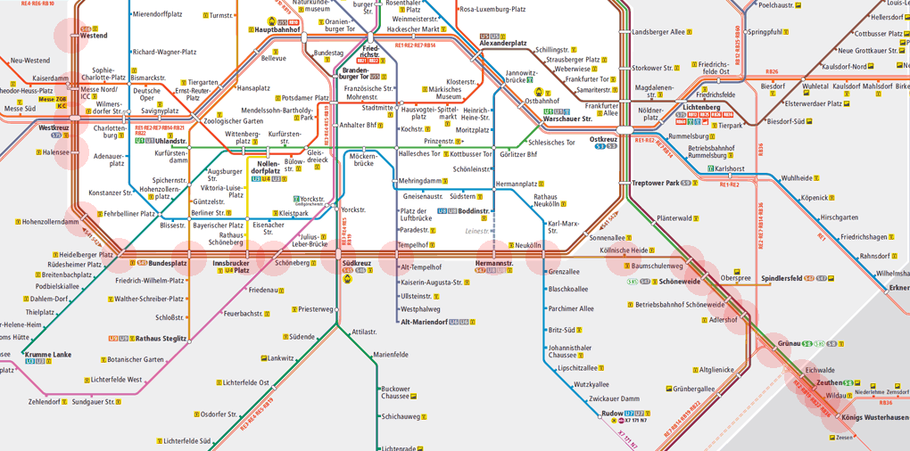 S46 map Berlin SBahn UBahn