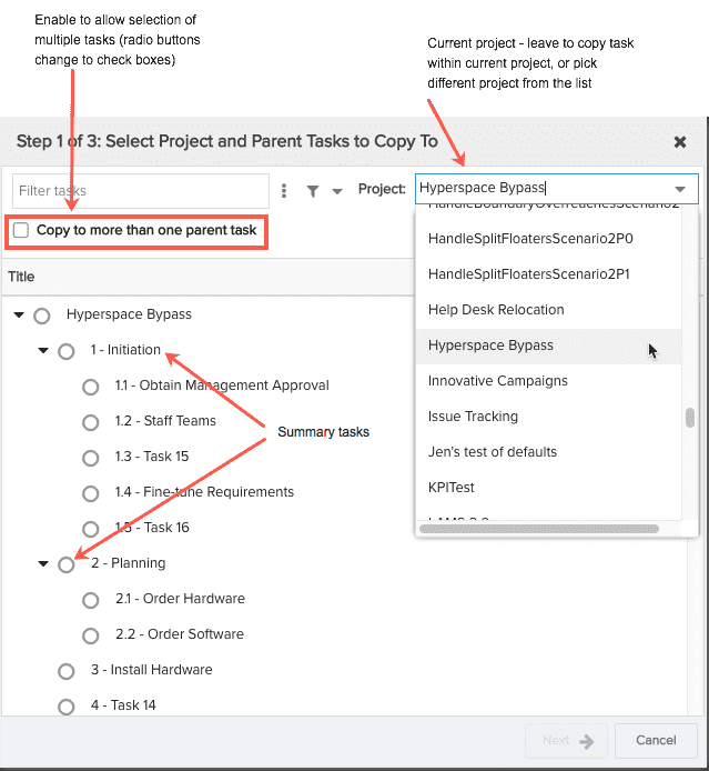 Copying and Moving Tasks Planview Customer Success Center