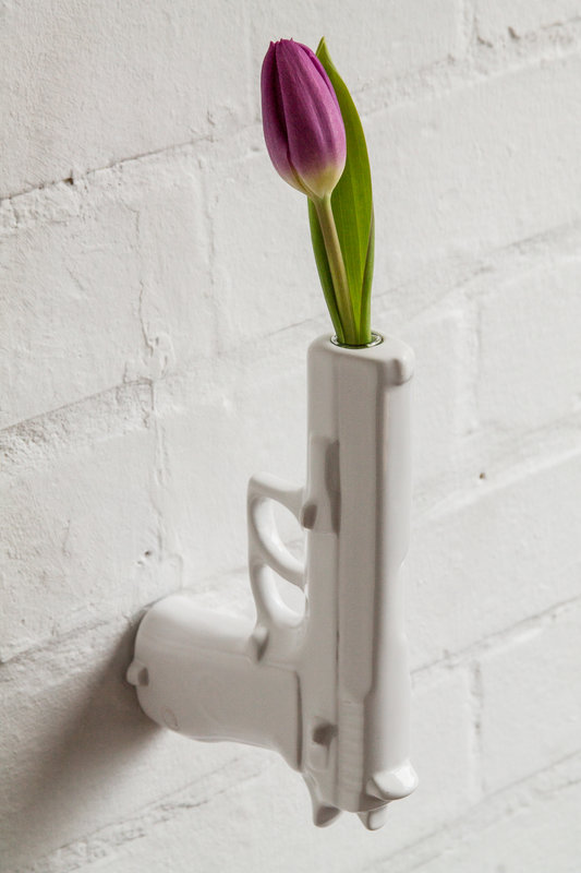 Ceramic Gun Vase Wall vase inspired by peace.