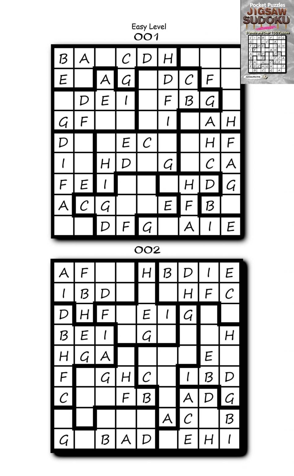 Pocket Puzzles Jigsaw Sudoku With Letters 3 Levels Easy